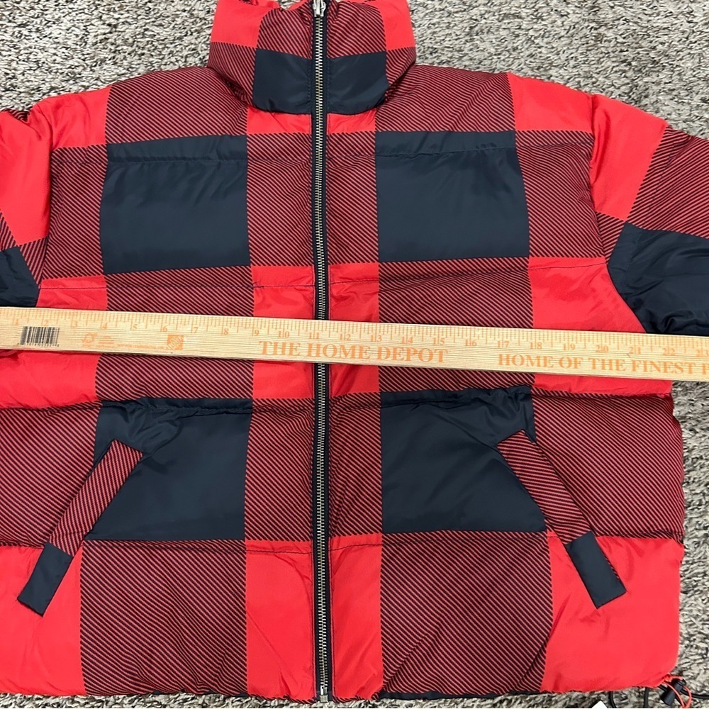 Woolrich x Target Buffalo Check Puffer Jacket Red Black NWT - Picture 8 of 10